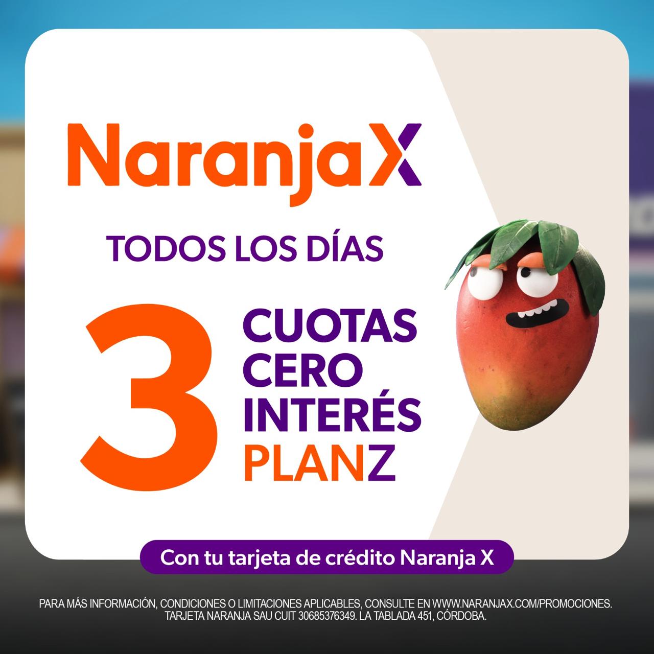 Naranja X: 3 cuotas sin interés