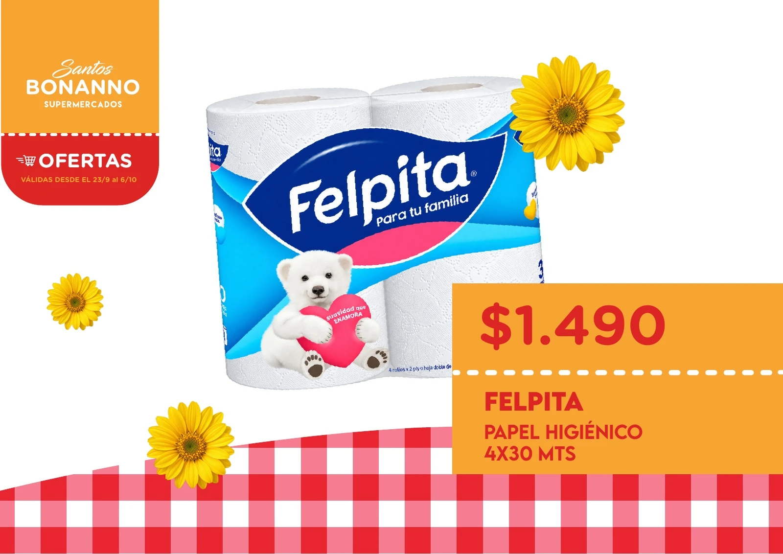 FELPITA · PAPEL HIGIÉNICO 4X30 MTS